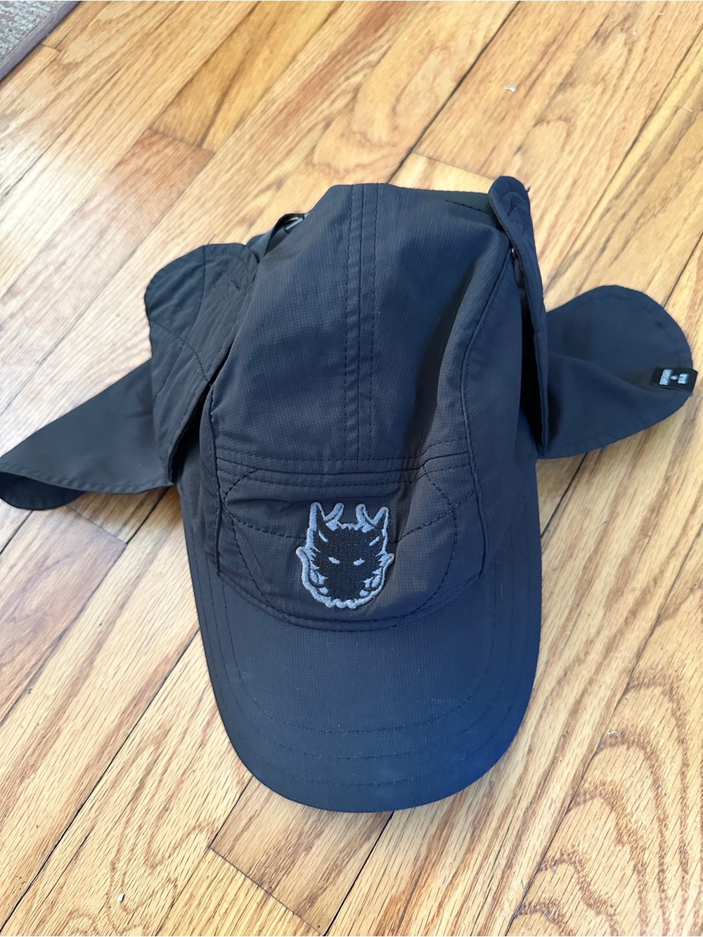 Superdry Black Kids Sun Hat with Neck Flaps - S/M